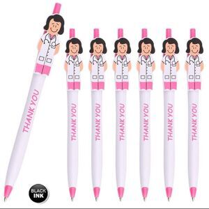 Pens Doctor Thank You Gifts Drs Healthcare Workers Pink 36 Pack Black Ink SM4